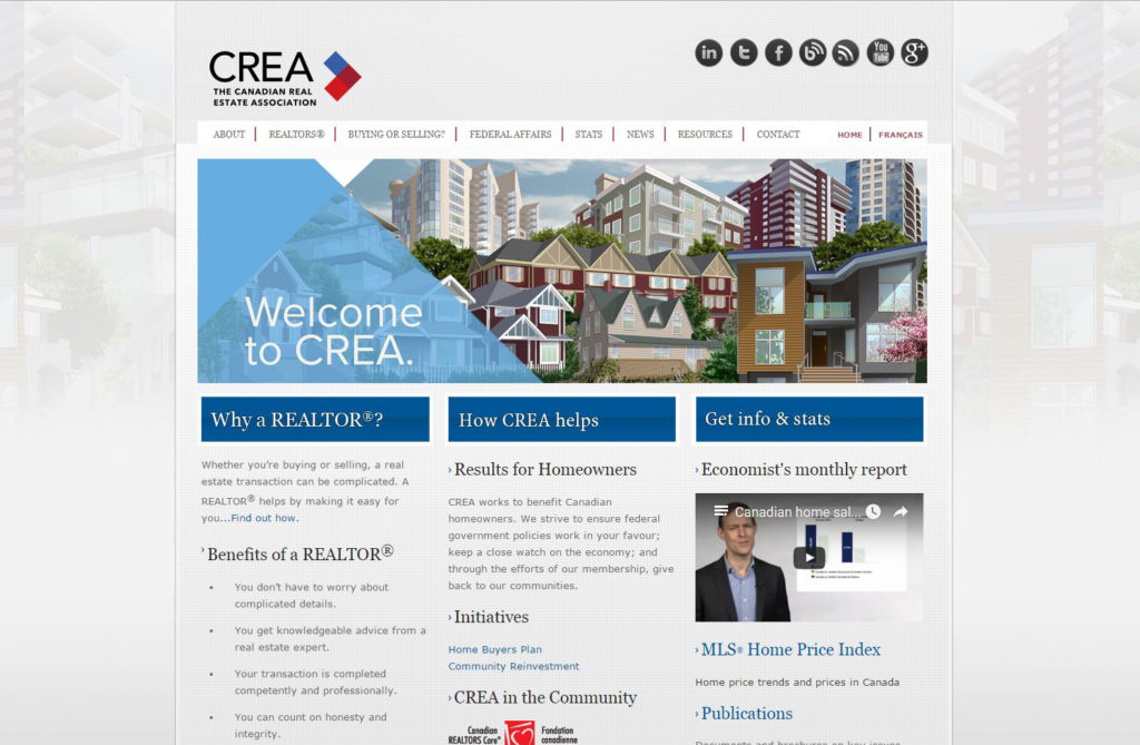 Montage of houses from across Canada for CREA website 2015-17
